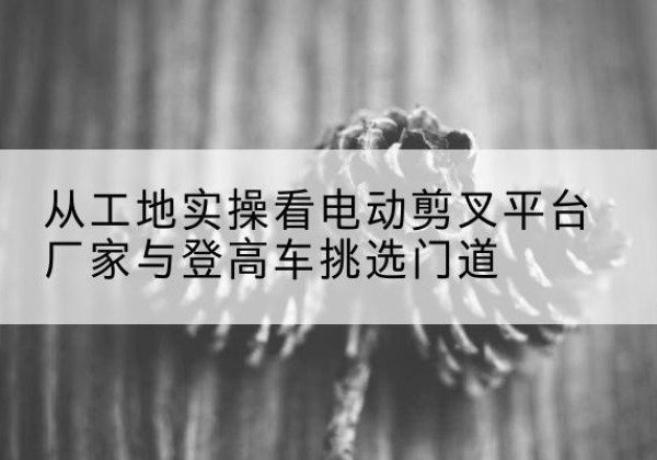 清镇电动剪叉升降平台厂家-从工地实操看电动剪叉平台厂家与登高车挑选门道